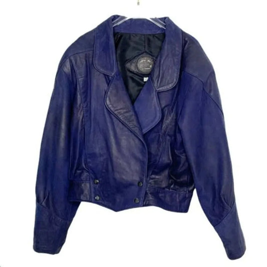 Vintage Pelle Pelle Blue Leather Jacket image 0
