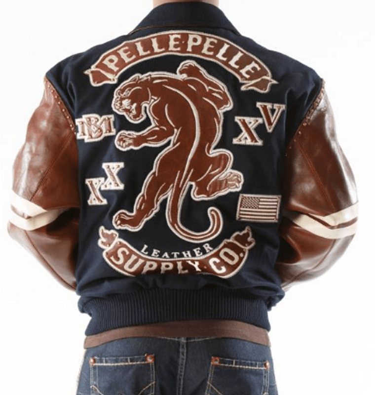 Pelle Pelle Panther Blue and Brown Jacket image 2