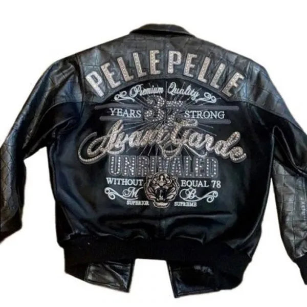 Pelle Pelle Unrivaled Black Leather Bomber Jacket image 1