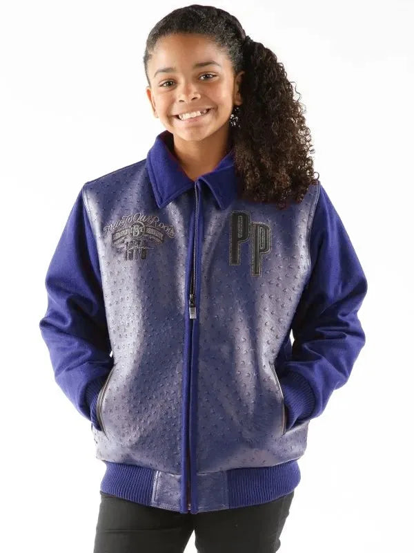Pelle Pelle Kids Blue Shirt Collar Jacket image 0