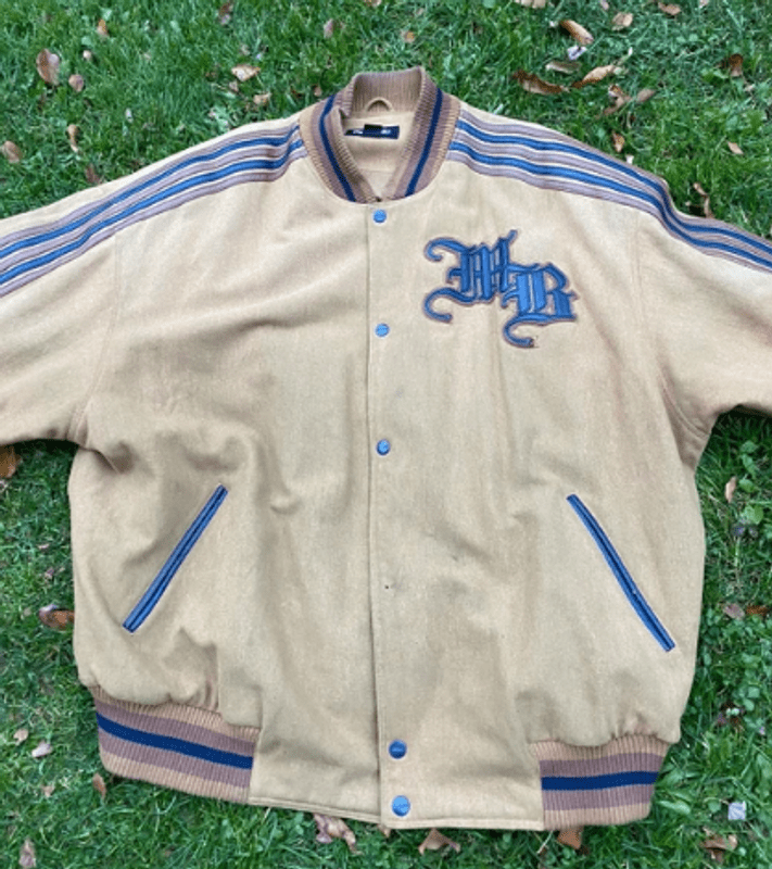 Pelle Pelle Gray Varsity Bomber Jacket image 0