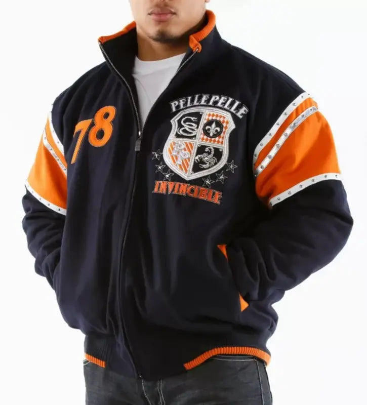 Pelle Pelle Navy Orange Wool Jacket image 0