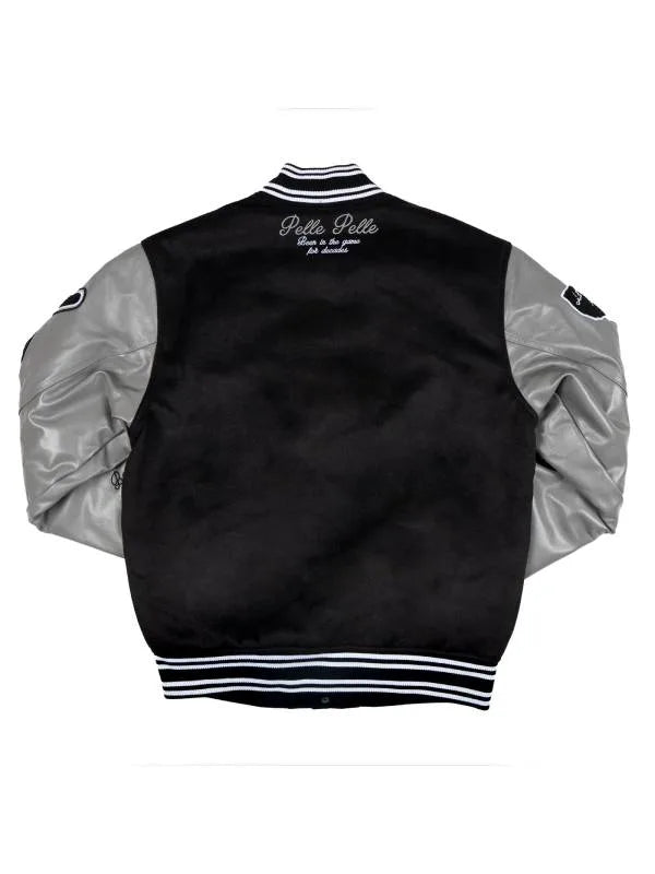 Pelle Pelle World Famous Black & Grey Varsity Jacket image 1