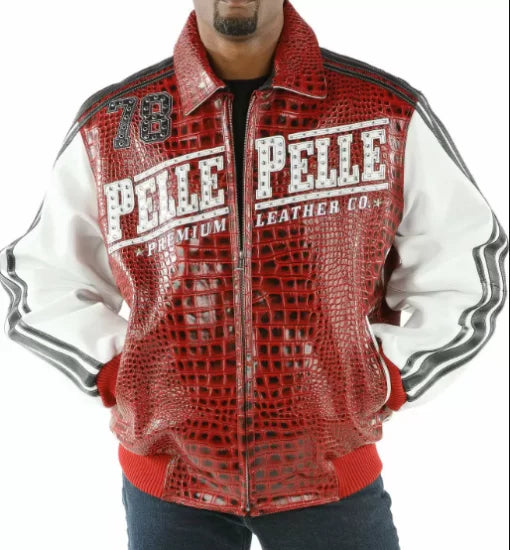 Red Wild Ones Pelle Pelle Leather Studded Jacket image 0