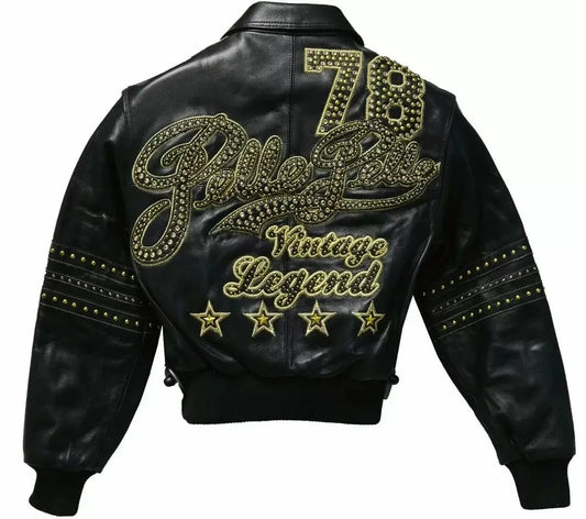 Vintage Pelle Pelle Legend 78 Black Stud Jacket image 0