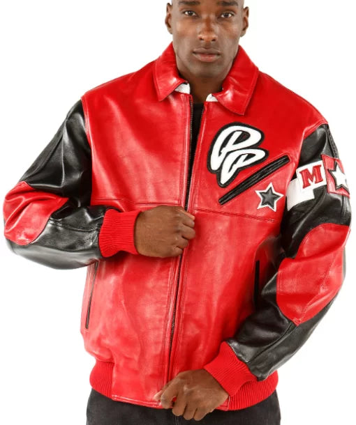 Men Pelle Pelle Red Varsity Jacket image 0
