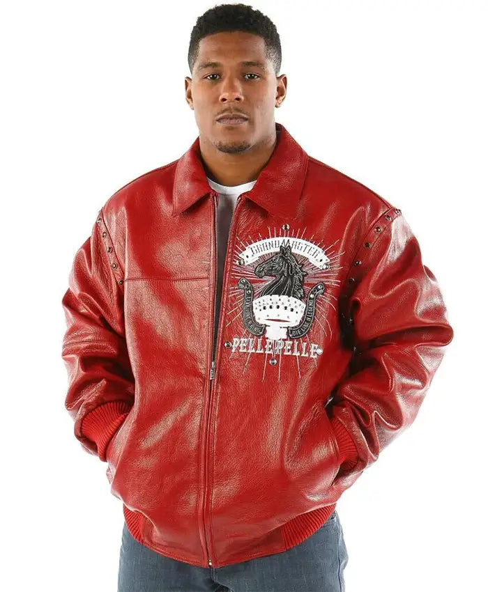 Pelle Pelle Mens Grandmaster Red Plush Jacket image 1