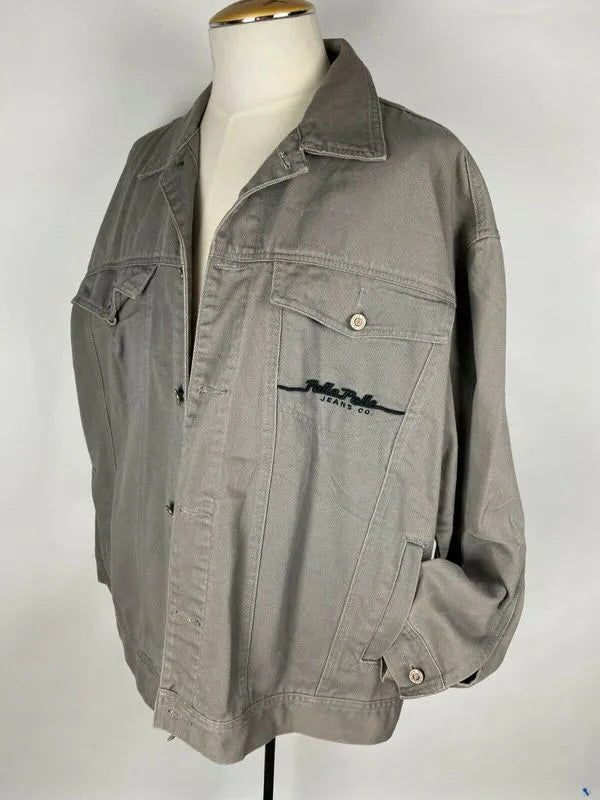 Vintage Pelle Pelle Marc Buchanan Grey Light Wash Denim Jacket image 0