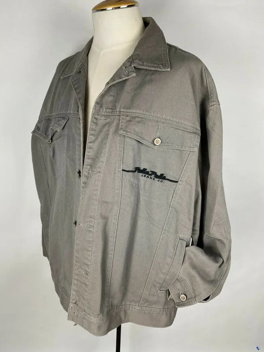 Vintage Pelle Pelle Marc Buchanan Grey Light Wash Denim Jacket image 0