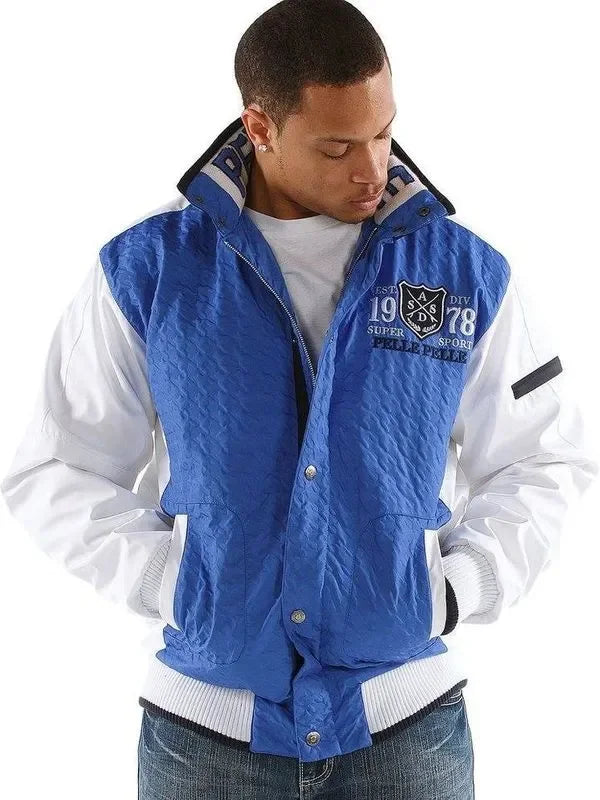 Pelle Pelle Mens Blue Super Sport Bomber Jacket image 0