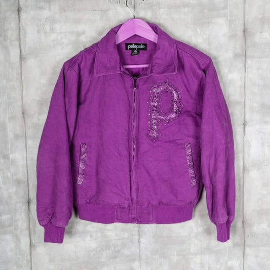 Marc Buchanan Pelle Pelle Womens Vintage Bomber Purple Jacket image 0