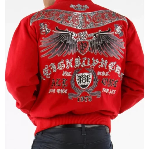 Pelle Pelle Red Studded Wool Jacket image 0