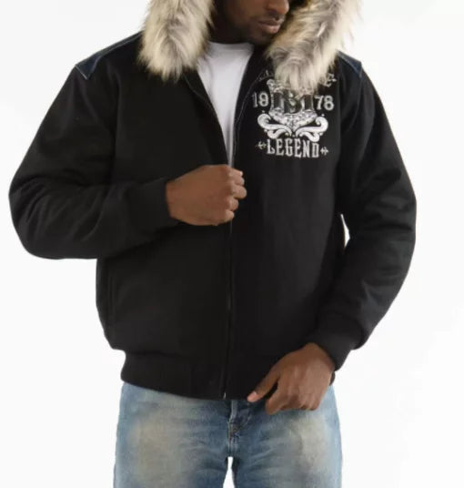 Pelle Pelle Fur Hood Black Live Like A King Wool Jacket image 1