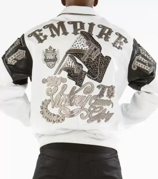 Pelle Pelle White Empire Victory Comes Leather Jacket image 1