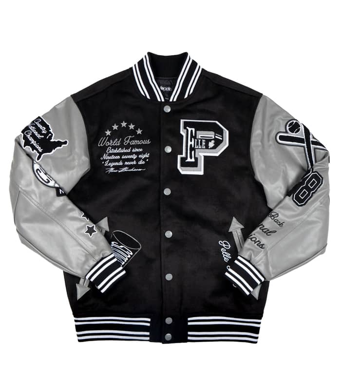 Pelle Pelle Black World Famous Wool and Leather Varsity Jacket image 0