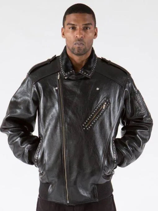 Pelle Pelle Varsity Biker Black Plush Jacket image 0