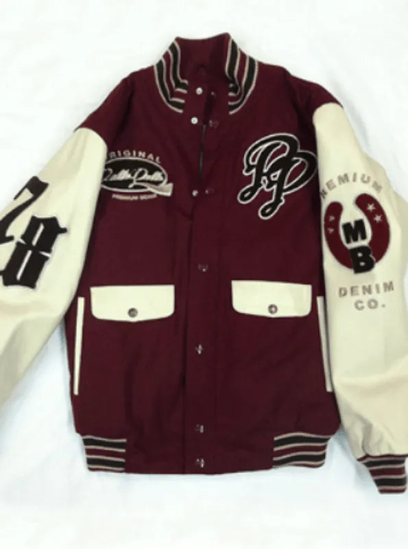 Pelle Pelle Maroon Varsity Jacket image 0