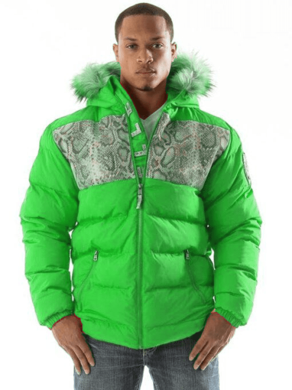 Pelle Pelle Snakeskin Bubble Green Coat image 0