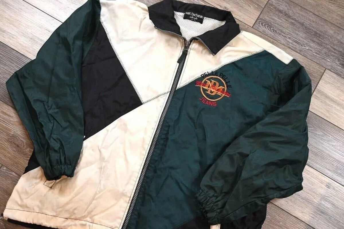 Vintage Marc Buchanon Pelle Pelle Windbreaker Green Jacket image 0