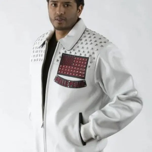 Pelle Pelle White Americana Studded Jacket image 0