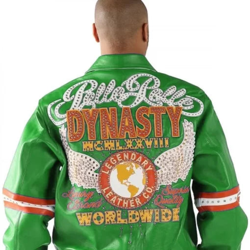 Worldwide Dynasty By Pelle Pelle Green Leather Jacket image 0