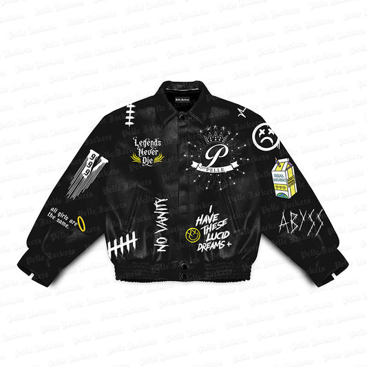 Juice WRLD Legends Never Die Black Varsity Jacket image 0