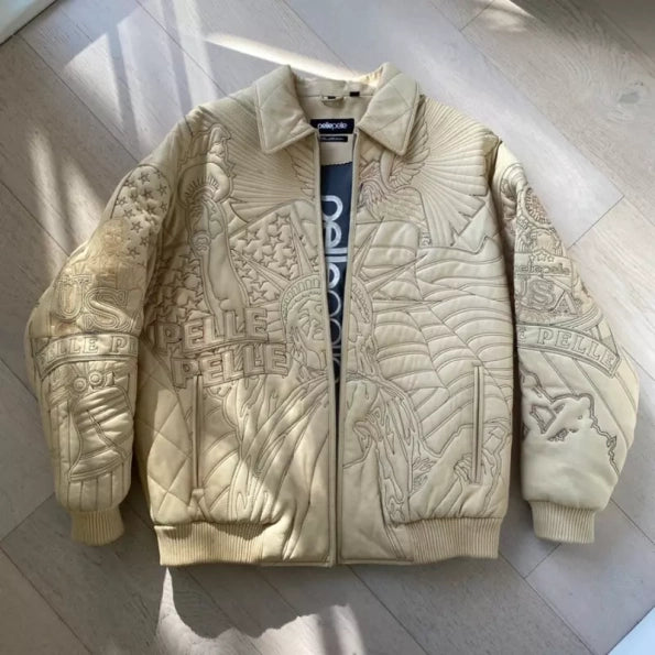 Pelle Pelle America Beige Leather Jacket image 0
