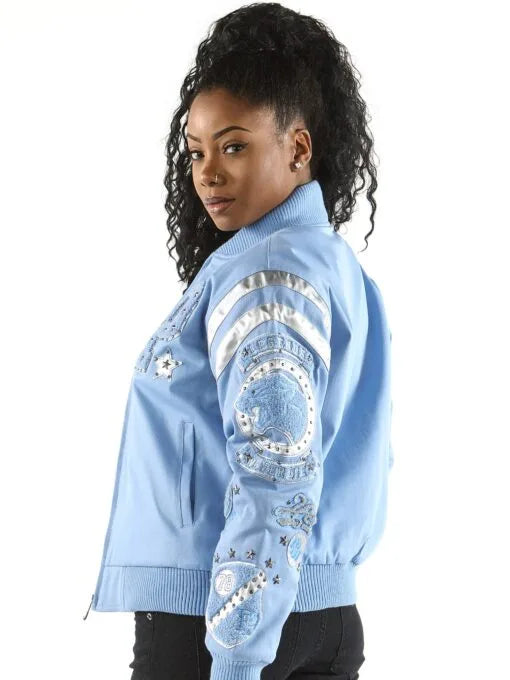 Pelle Pelle Womens Queen of Thrones 1978 Light Blue Wool Jacket image 2