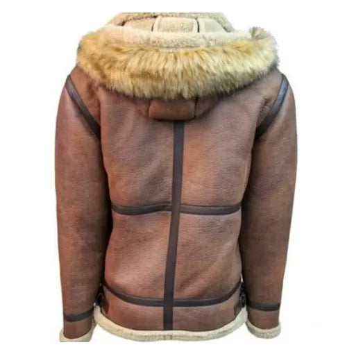 Top Gun Premium Wool Blend Shearling Leather Jacket image 1