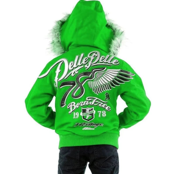 Pelle Pelle Kids 78 Born Free Green Wool Jacket image 0