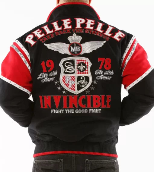 Black Red Pelle Pelle Invincible Wool Jacket image 1