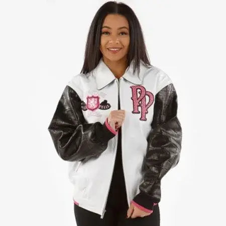 Pelle Pelle Womens Soda Club White Plush Leather Jacket image 0