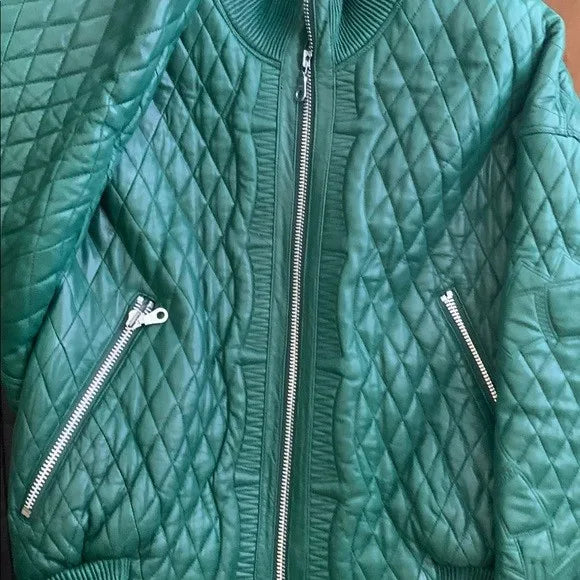 Green Leather Pelle Pelle Jacket image 0