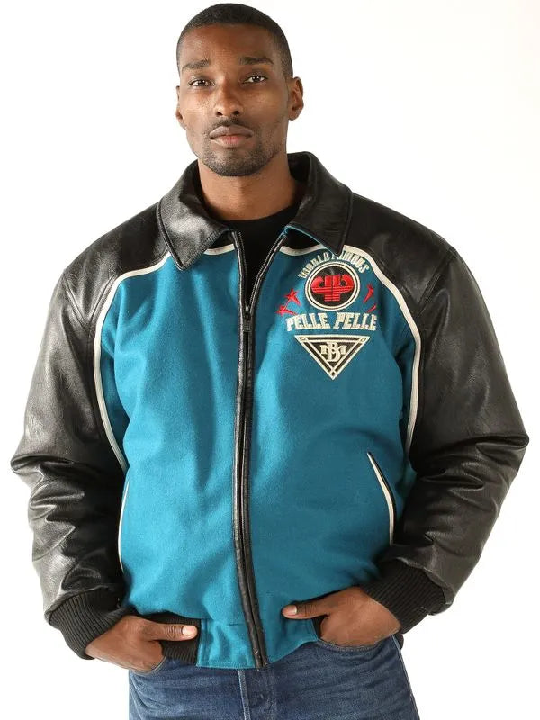 Vintage Pelle Pelle MB World Tour Blue Leather Jacket image 1