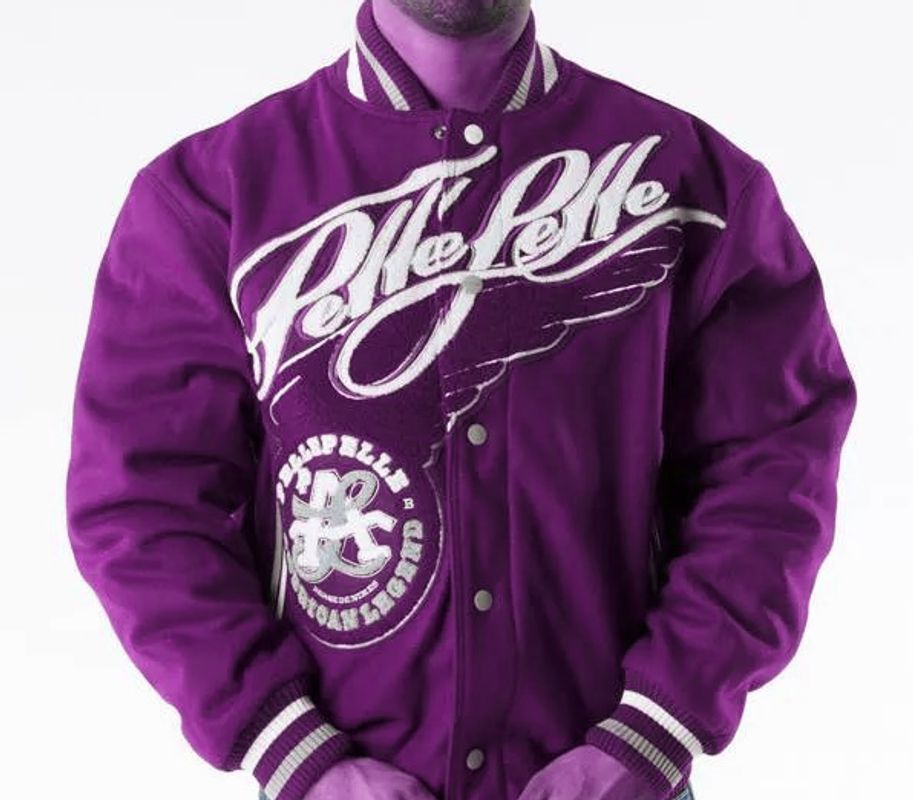 Pelle Pelle Mens American Legend Purple Varsity Jacket image 0