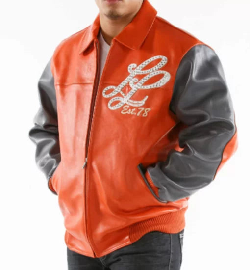 Orange Pelle Pelle Notorious Studded Leather Jacket image 0