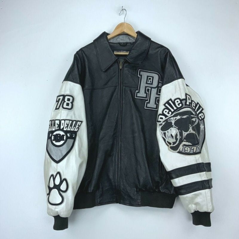 Pelle Pelle Varsity Bomber Vintage Hip Hop Leather Jacket image 0