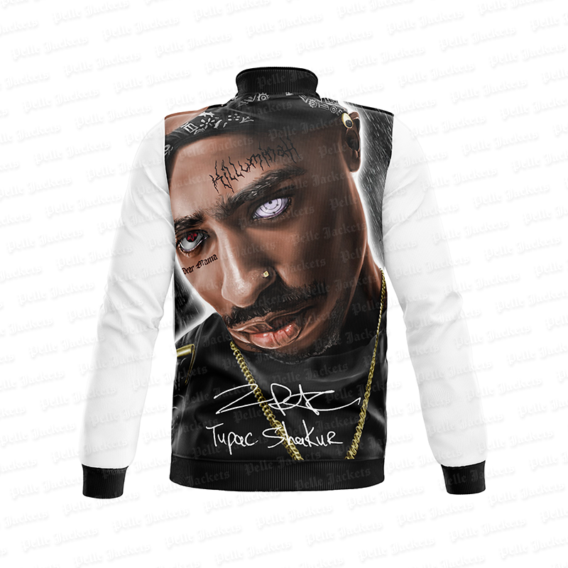 Tupac Legends Never Die Black Varsity Jacket image 3