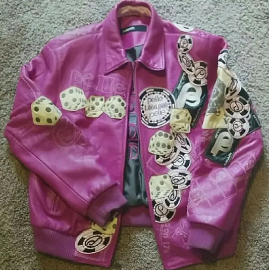 Vintage Pelle Pelle Womens Pink Leather Jacket image 0