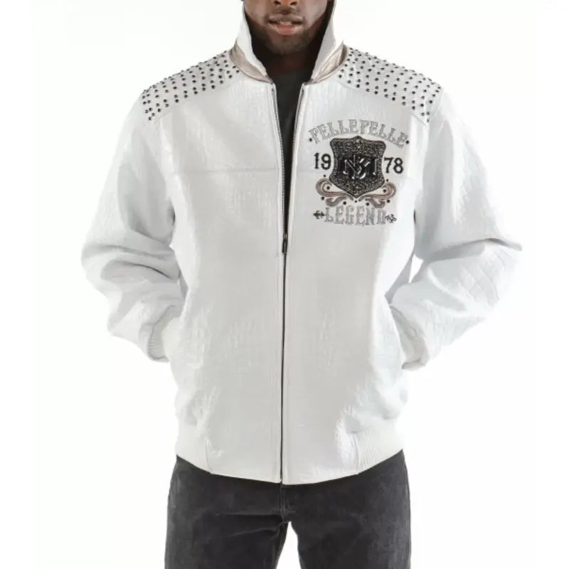 Pelle Pelle White Legend Studded Jacket image 1
