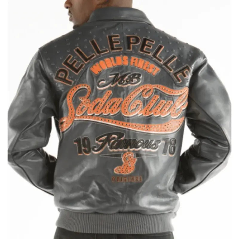 Pelle Pelle Men Grey MB Leather Jacket | Soda Club jacket image 0