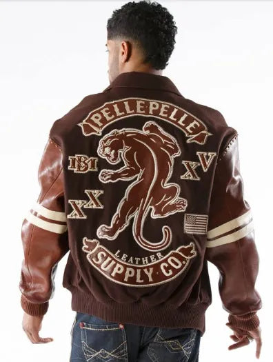 Pelle Pelle Panther Wool Brown Jacket image 0