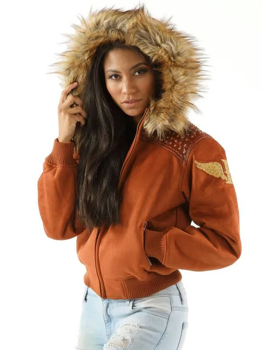 Ladies Pelle Pelle Airborne Brown Hoodie image 0
