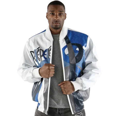 Pelle Pelle Mens White Picasso Leather Jacket image 0