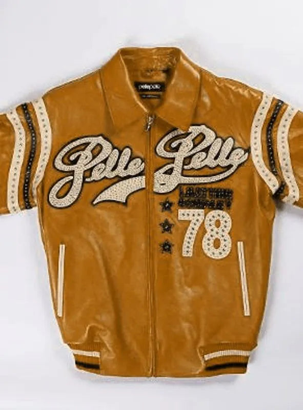 Pelle Pelle Light Brown Varsity Leather Jacket image 0