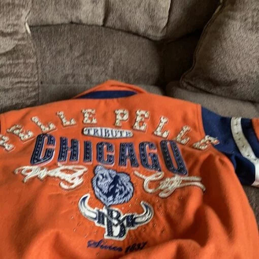 An Orange And Blue Pelle Pelle Jacket image 1