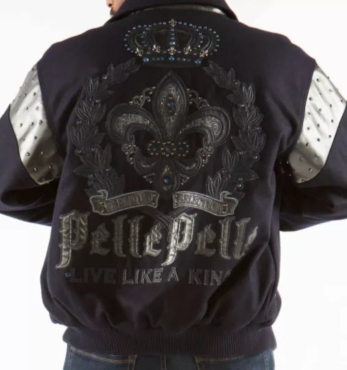 Pelle Pelle Blue Wool Live Like A King Jacket image 1