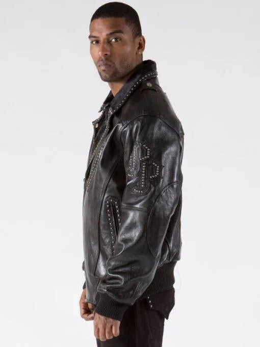 Pelle Pelle Varsity Biker Black Plush Jacket image 1