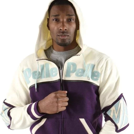 Pelle Pelle White and Purple Hoodie image 0