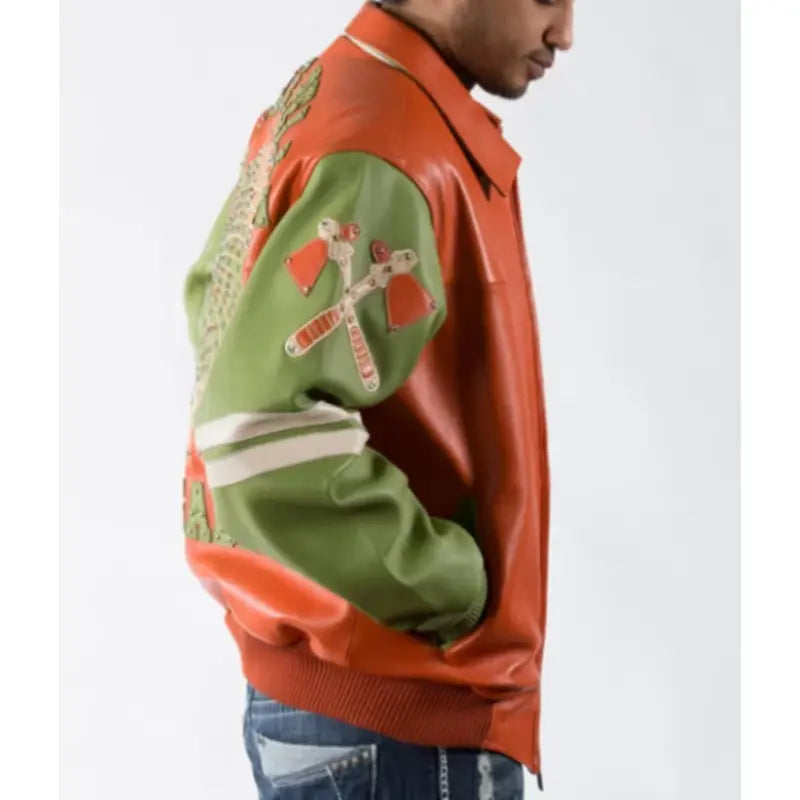 Pelle Pelle Renegades Leather Jacket | Orange Green Jacket image 1